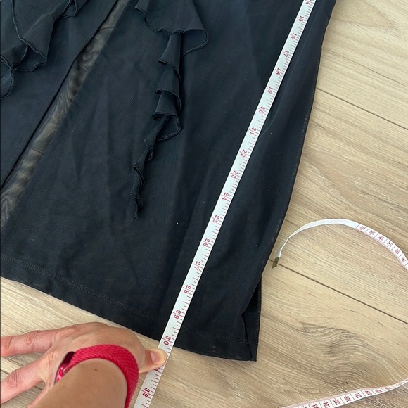 Black Ruffled Women's Blouse - Picture 12 of 13